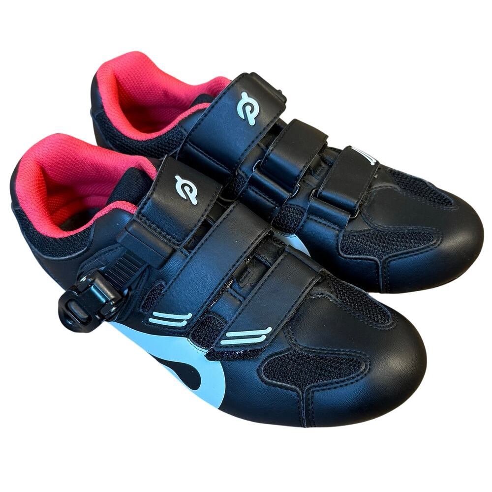 Peloton Cycling Shoes w/Delta Cleats Exercise Bike Black Red EU 38 NO INSOLES - Picture 2 of 10